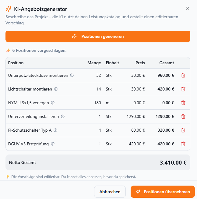 Meisterio Angebote – Fensterbauer Software